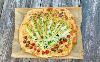 Flammkuchen mit Spargel