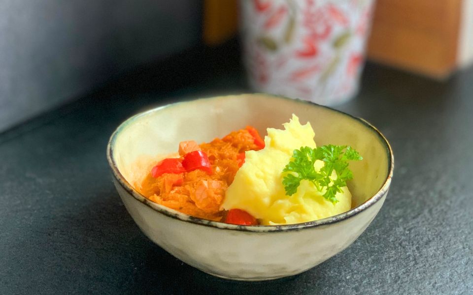 Sauerkraut - griechische Art mit Erdäpfelpüree / Thermomix® Rezept